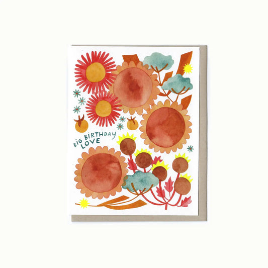 Big Birthday Love Floral Birthday Card