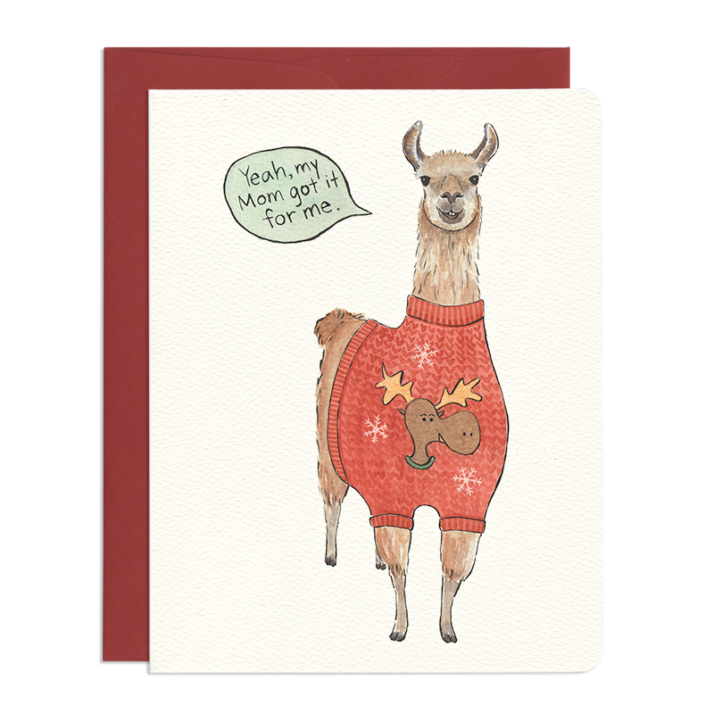 Ugly Sweater Llama Card