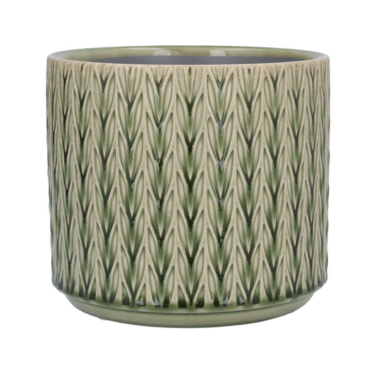 Green Staghorn Ceramic Mini Pot Cover