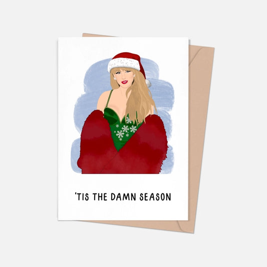 Taylor Swift Santa Tis the Damn Season Holiday Card