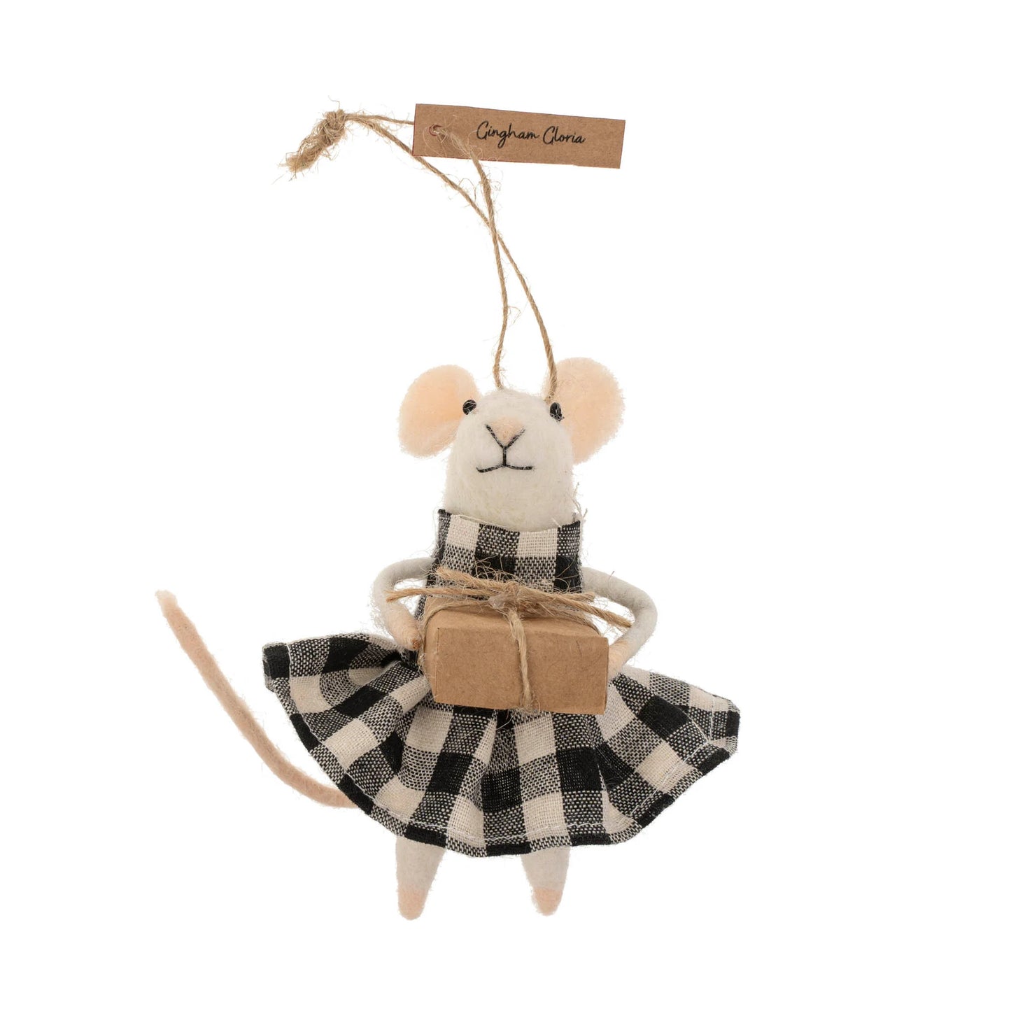 F54 - Gingham Gloria Mouse Ornament