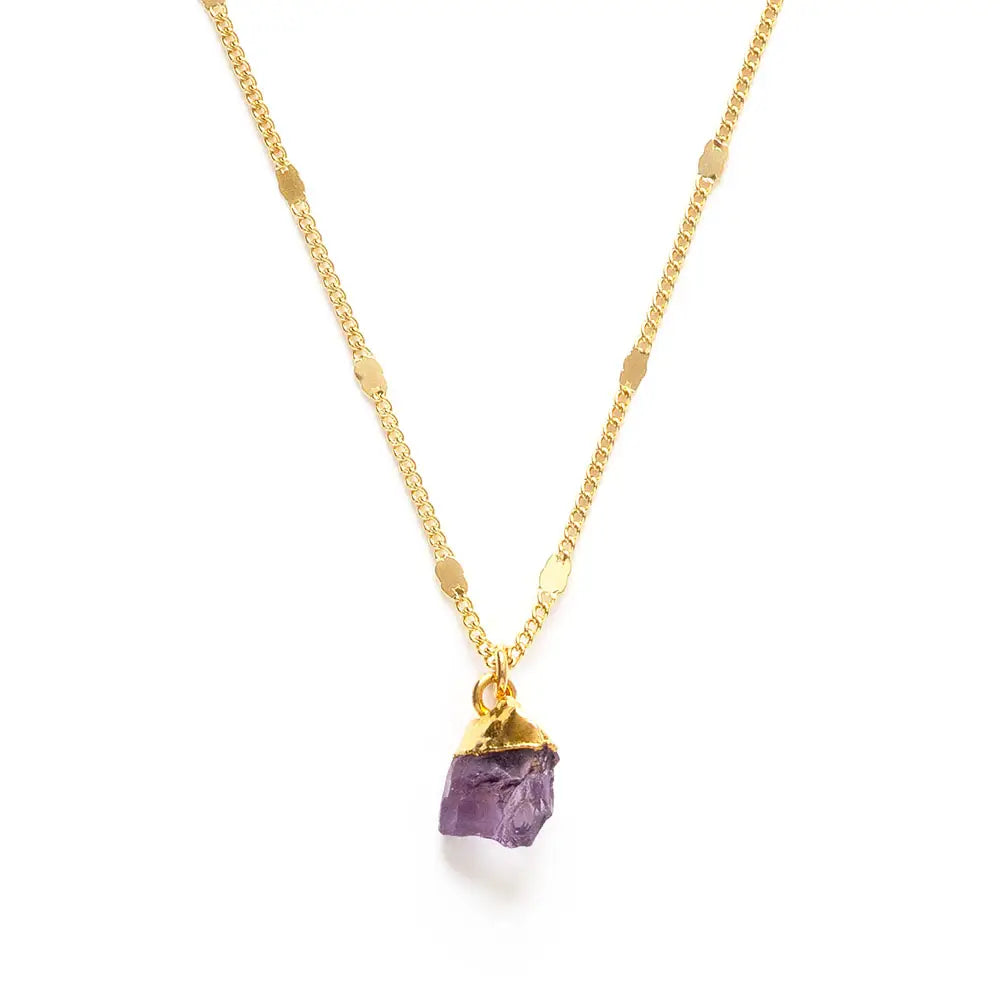 Raw Cut Amethyst Gemstone Necklaces