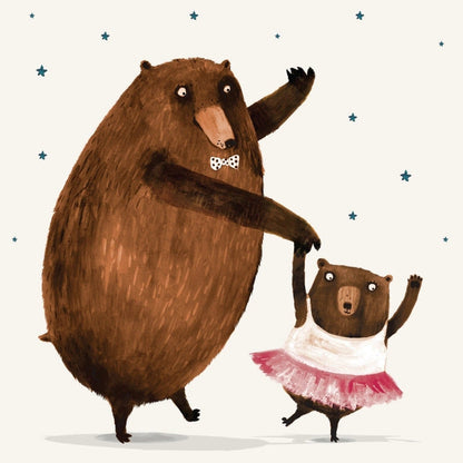 Bear Dad Dancing Greeting Card