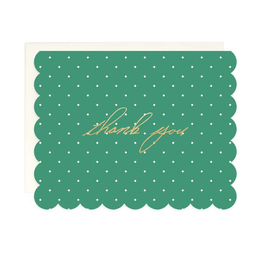 Thank You Diamond Dot Scalloped Card