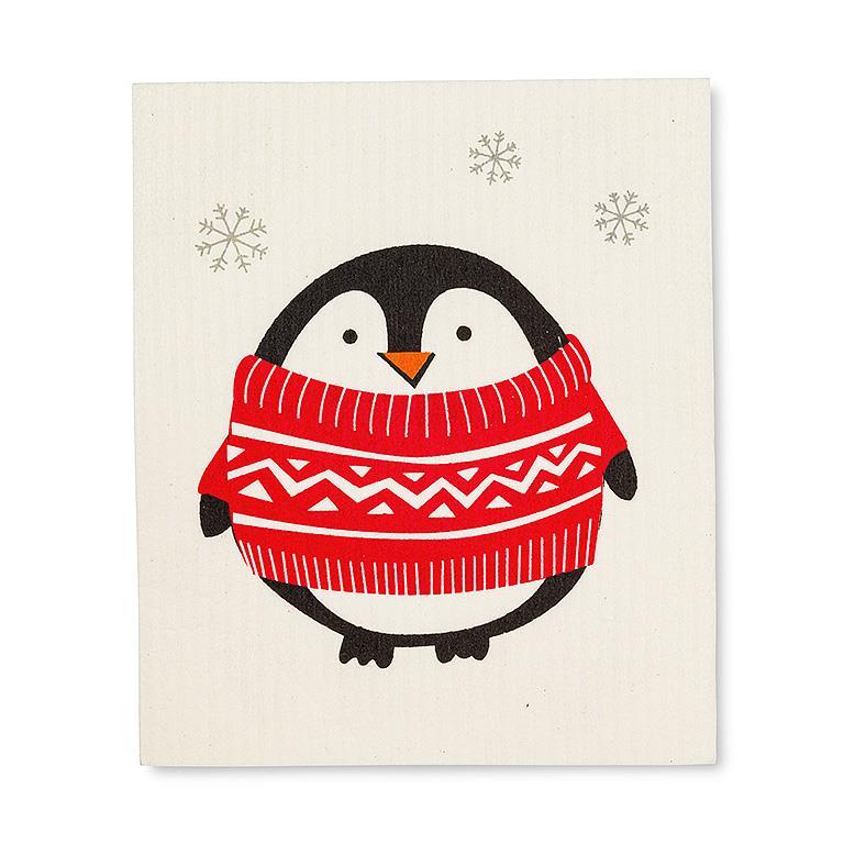 Swedish Dishcloths Set of 2 Holiday Penguin