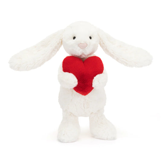 Bashful Red Love Heart Bunny Plush Toy