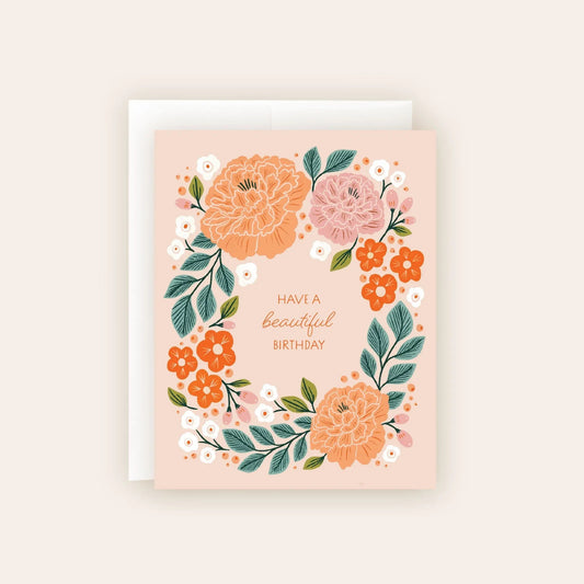 Birthday Beautiful Floral Frame Card