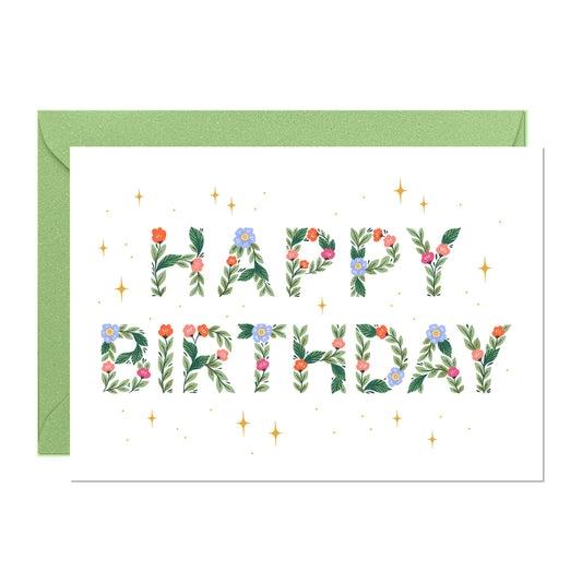 Floral Happy Birthday Card