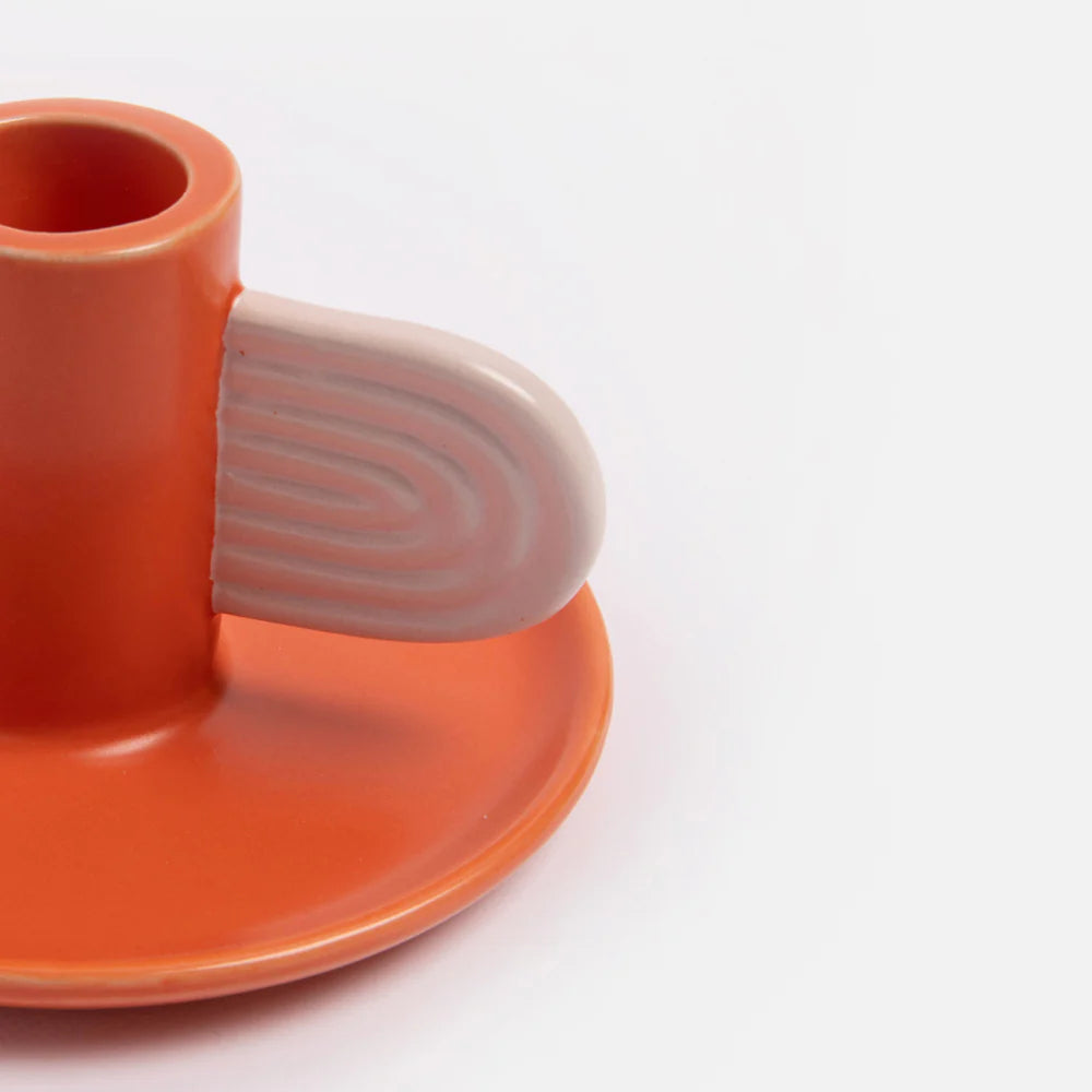 Orange / Pink Candle Holder