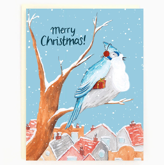 Holiday Blue Jay Card