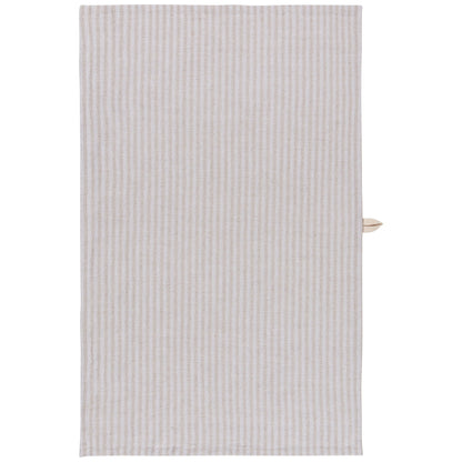 Dove Gray Stripe Linen and Cotton Dishtowel