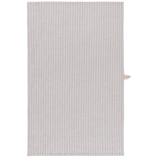 Dove Gray Stripe Linen and Cotton Dishtowel