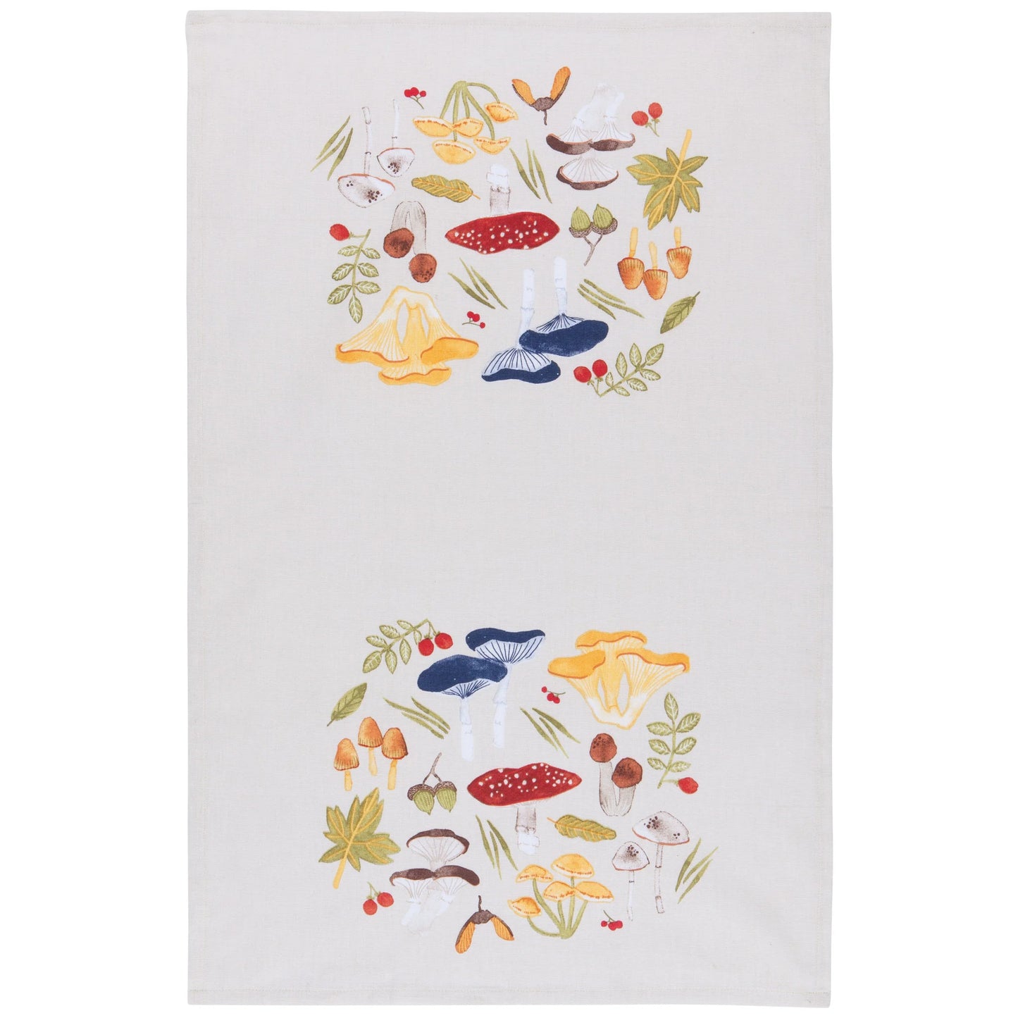 Field Mushrooms Printed Cotton Dishtowel