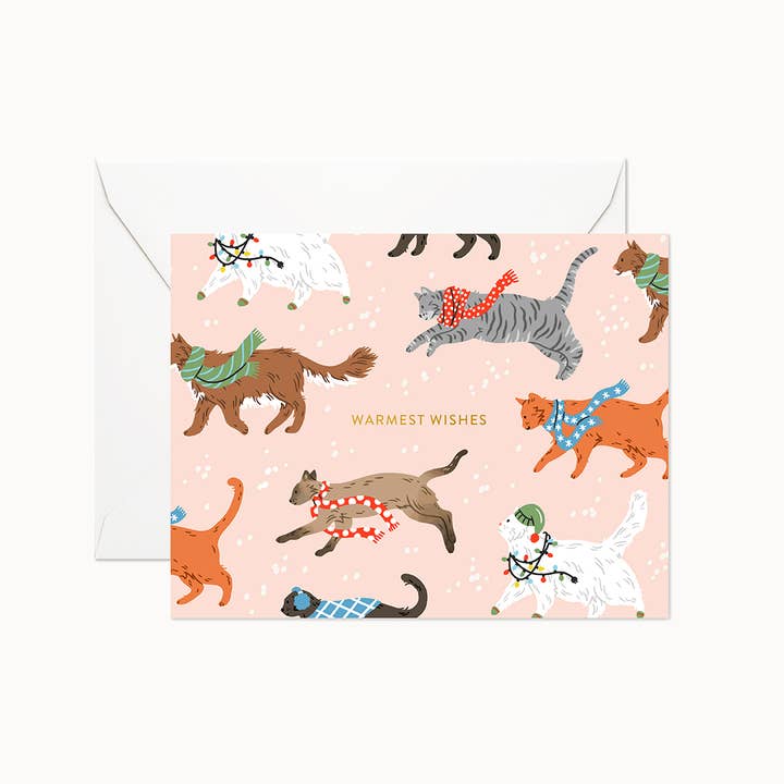 Warmest Wishes Cats Boxed Card