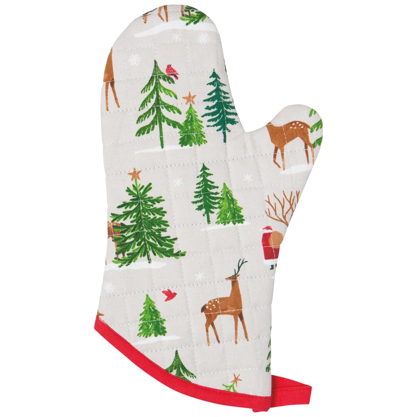 Chef Santa's Reindeer Oven Mitt Set of 2