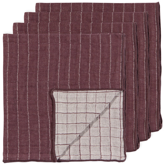 Ash Plum Double Weave Napkins Set of 4