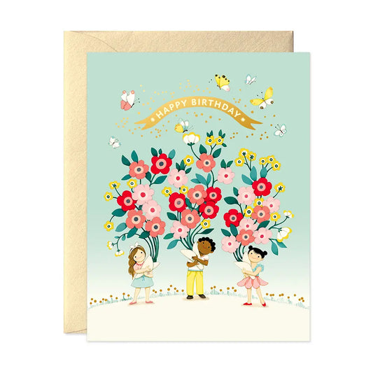 Kids Bouquets Birthday Card