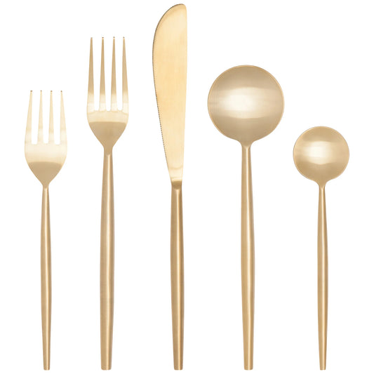 Flatware Taper MatteGold Set of 5