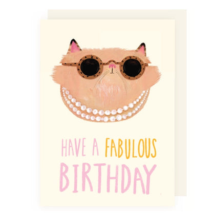 Fabulous Cat Birthday Greeting Card