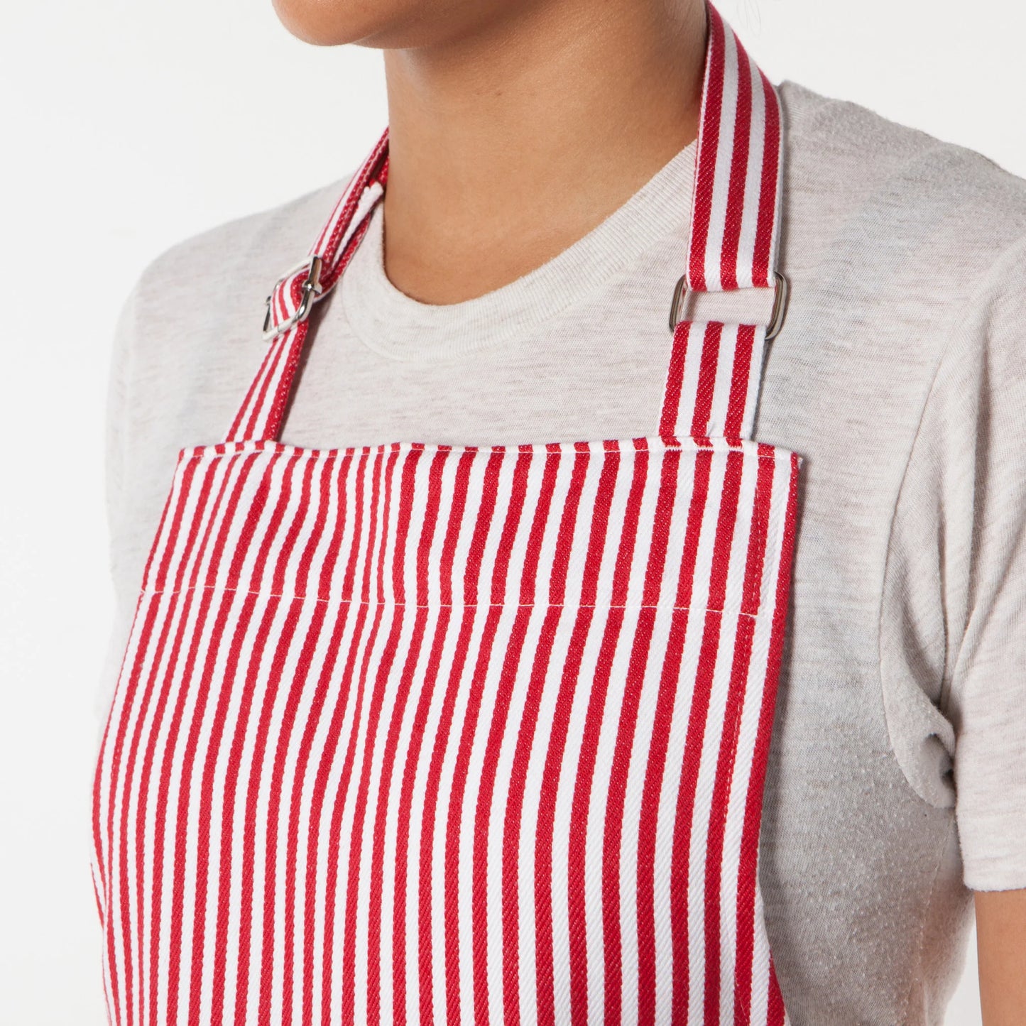 Chef Narrow Stripe Red Apron