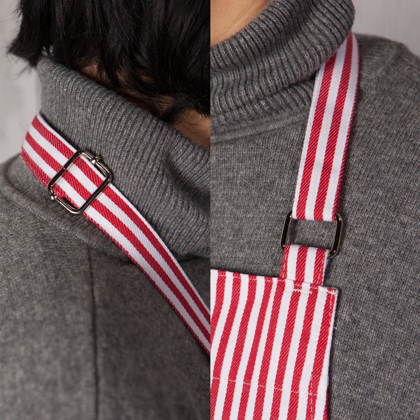 Chef Narrow Stripe Red Apron