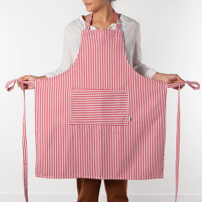 Chef Narrow Stripe Red Apron