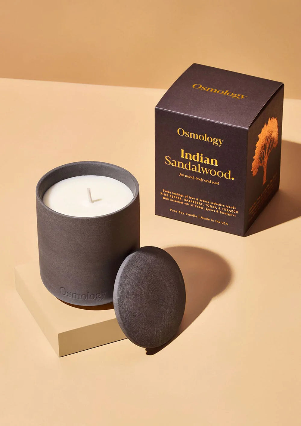 Indian Sandalwood Scented Candle - Pepper Raspberry and Tonka