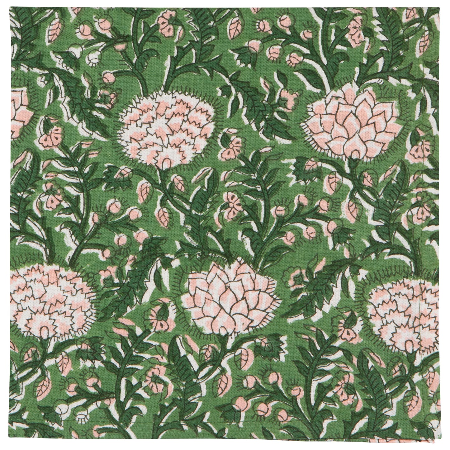 Block Print Peony Napkin Set of 4