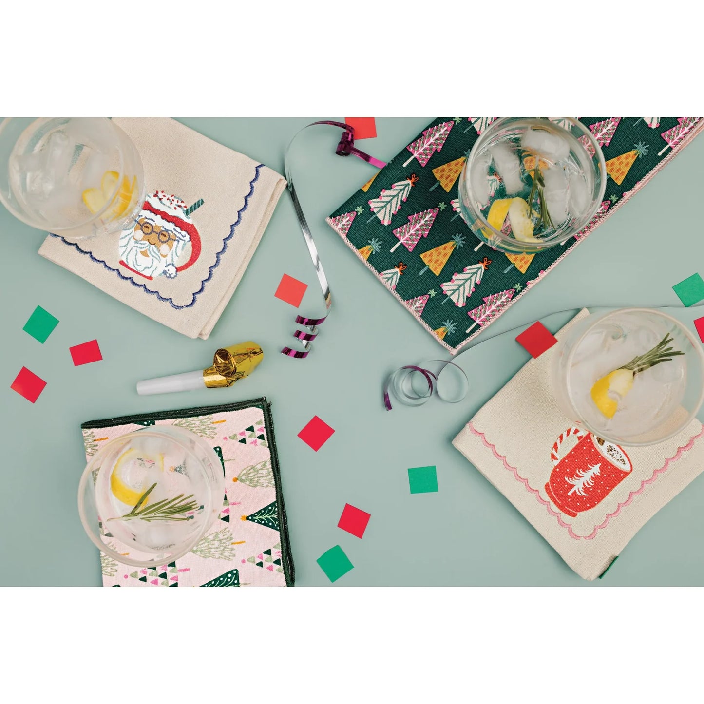 Cocktail Holiday Hounds Napkin Set of 4