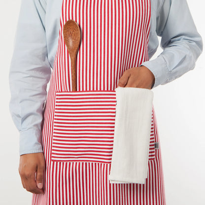 Chef Narrow Stripe Red Apron