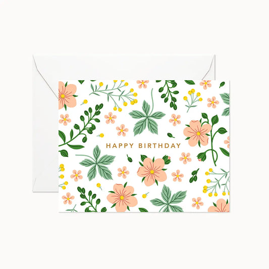 Wild Garden Happy Birthday Card