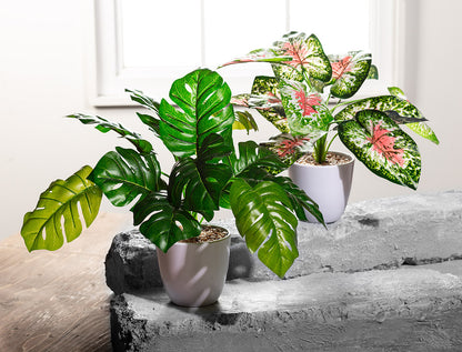 Large Monsterra Faux Leaf Plant