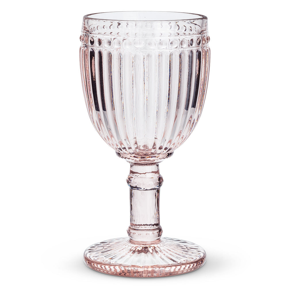 Pink Dot & Panel Glass Goblet