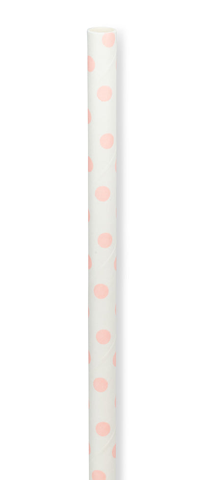 White Straws with Pink Dots