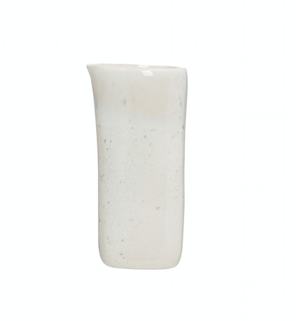 Porcelain Pitcher Reactive Glaze White & Blue 24oz.