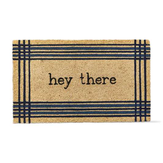 Hey There Checked Coir Doormat