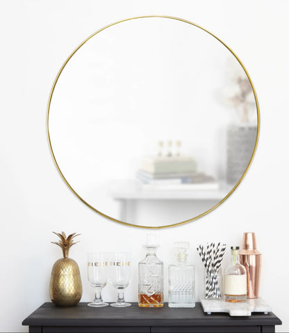 Hubba Brass Wall Mirror - 34"