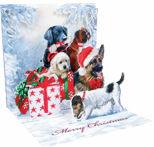 Pop Up Winter Dogs Card