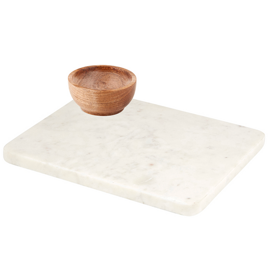 Single Bowl Large Marble Tray White