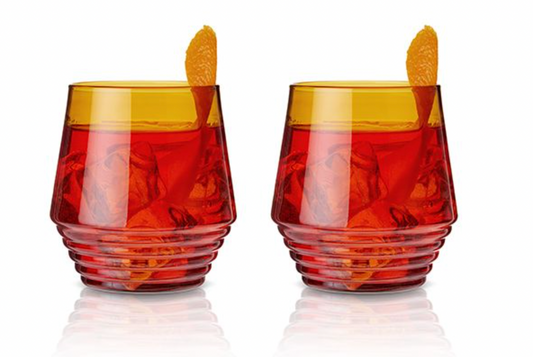 Amber Deco Cocktail Glasses Set of 2