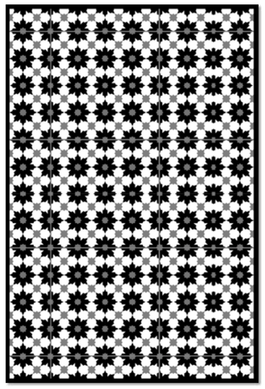 Beaumont Vinyl Floor Mat Black Dasiy Flowers