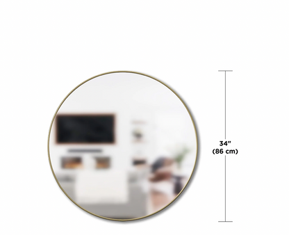 Hubba Brass Wall Mirror - 34"