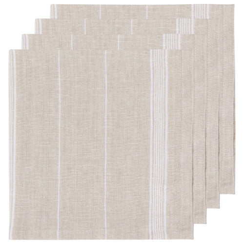 Maison Linen Stripe White Napkin Set of 4